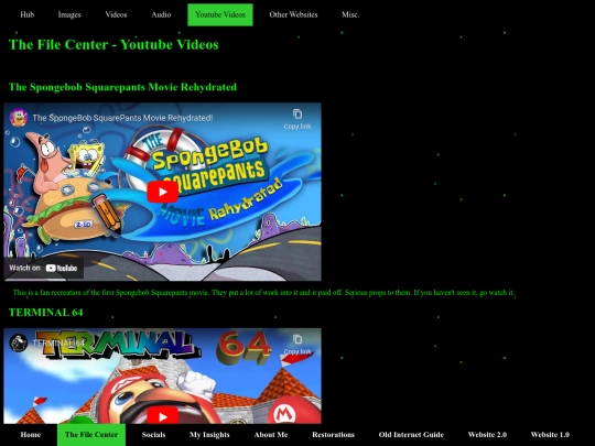 Website 3.0/thefilecenter/youtubevideos screenshot