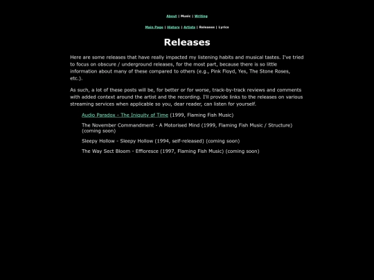 music/releases screenshot