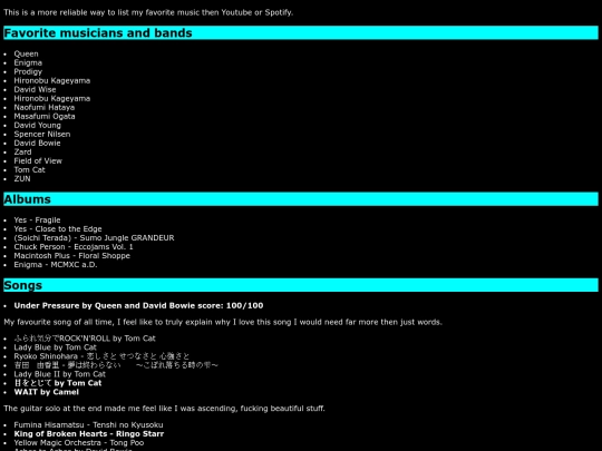 Music screenshot