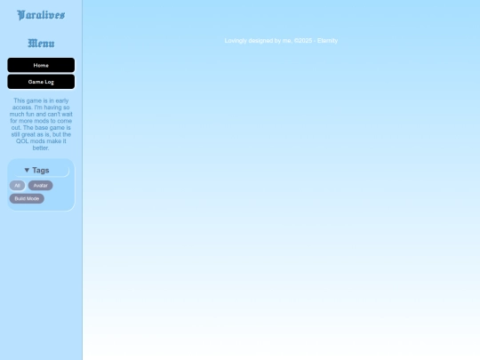gamelog/paralives screenshot