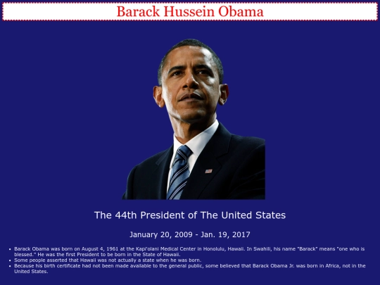 presidentprofileminiproject screenshot