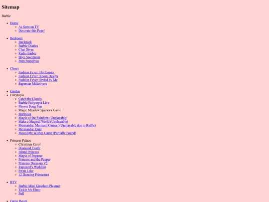 barbie/sitemap screenshot