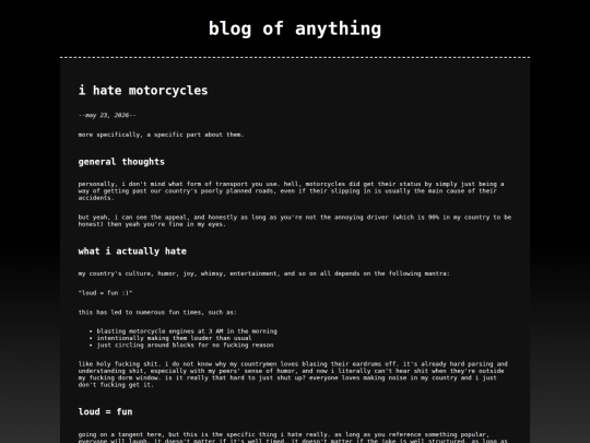 entries/i-hate-motorcycles_05-23-2026 screenshot