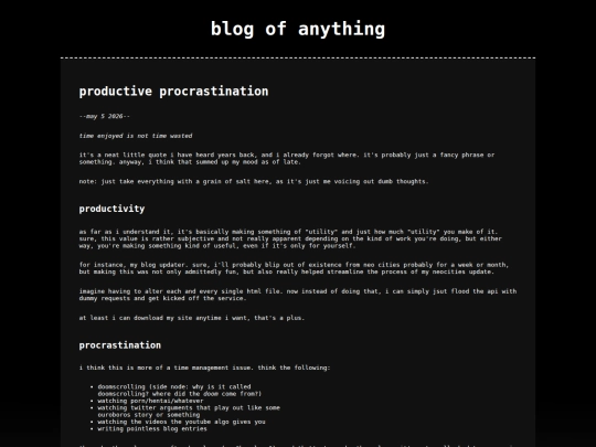 entries/productive-procrastination_05-05-2026 screenshot