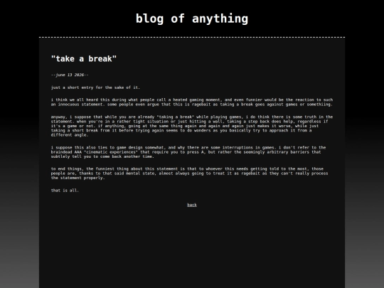 entries/take-a-break_09-13-2026 screenshot