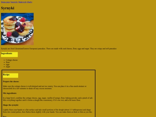 web2/syrnyki screenshot