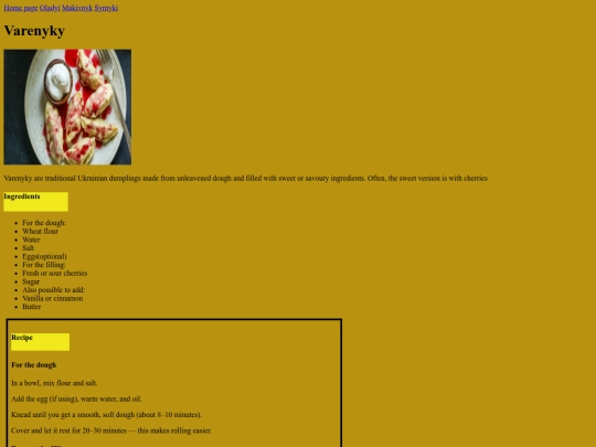 web2/varenyky screenshot