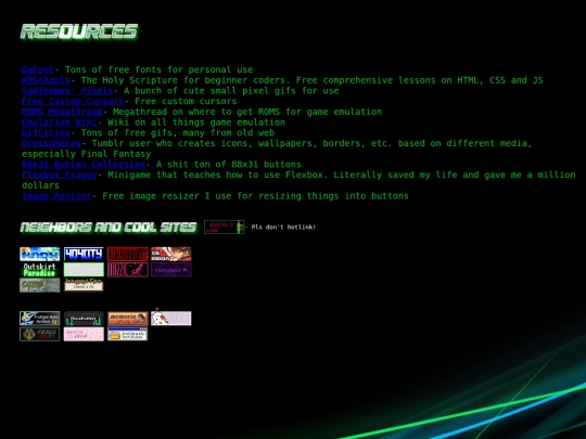 links screenshot