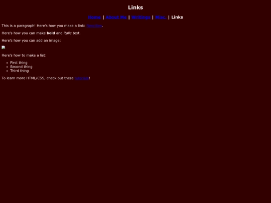 links screenshot