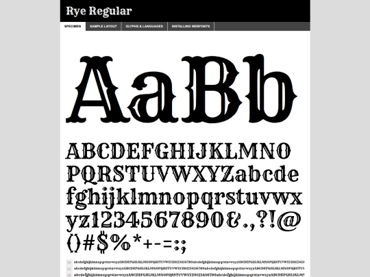 RyeWebFont/rye-regular-demo screenshot