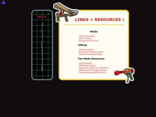 links screenshot