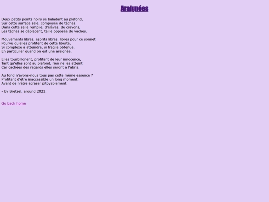 poems/araignees screenshot
