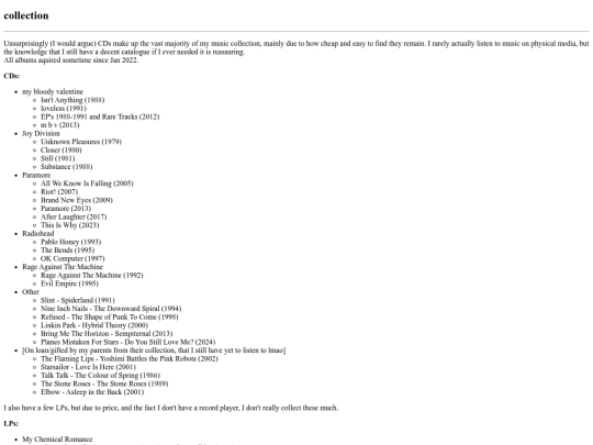 music-collection screenshot