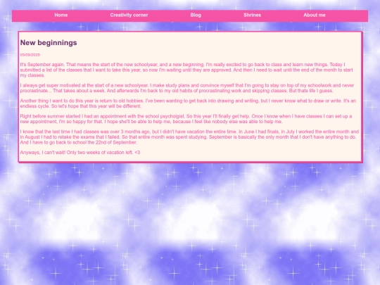 Blogposts/NewBeginnings screenshot