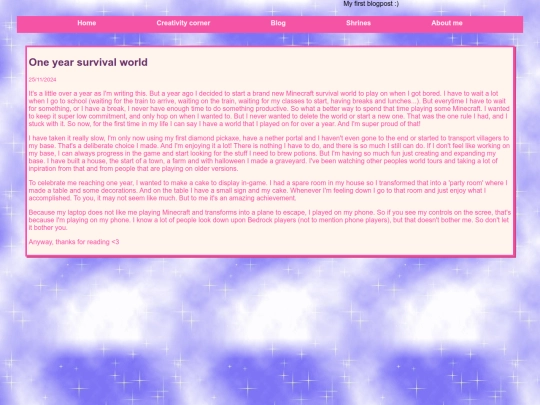 Blogposts/OneYearSurvival screenshot