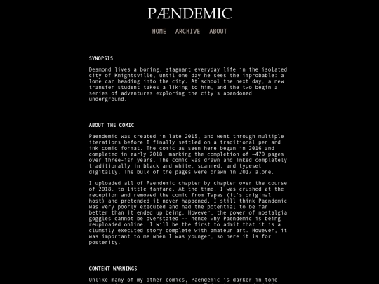 PAENDEMIC/about screenshot