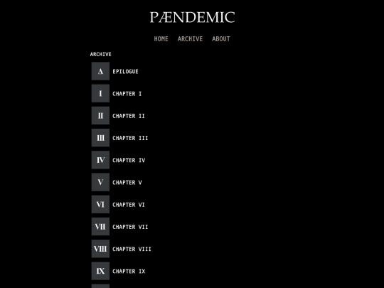 PAENDEMIC/archive screenshot