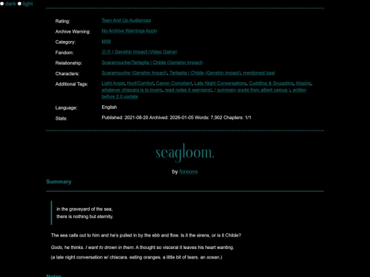 writing/chiscara/seagloom screenshot