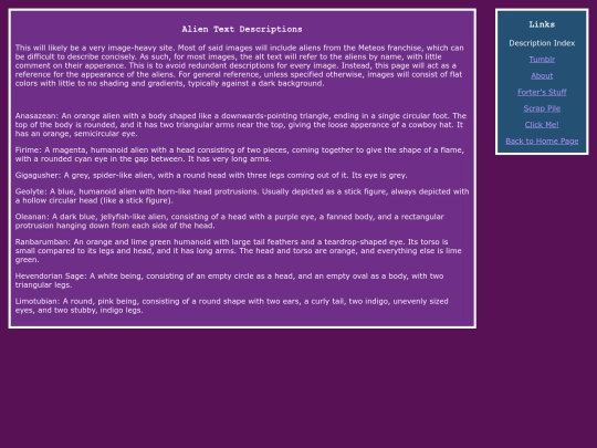 aliendescriptions screenshot