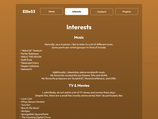 interests screenshot