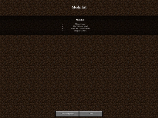 Mods screenshot