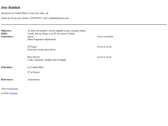 resume screenshot