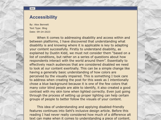 Accesibility screenshot