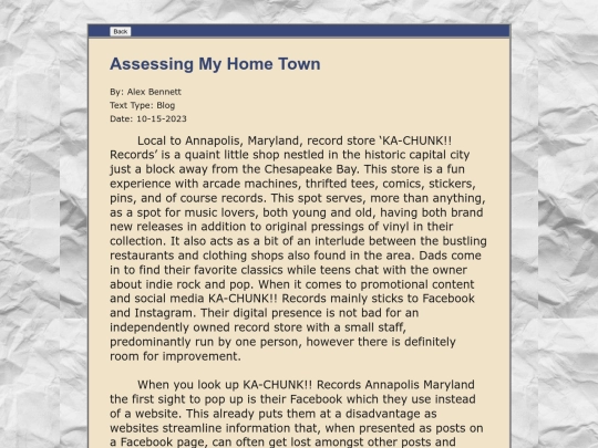 AssessingmyHometown screenshot