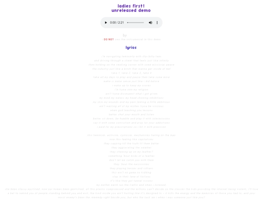 music/published_pages/ladiesfirst screenshot