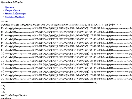 fonts/Lovely Script/lovely_script-demo screenshot