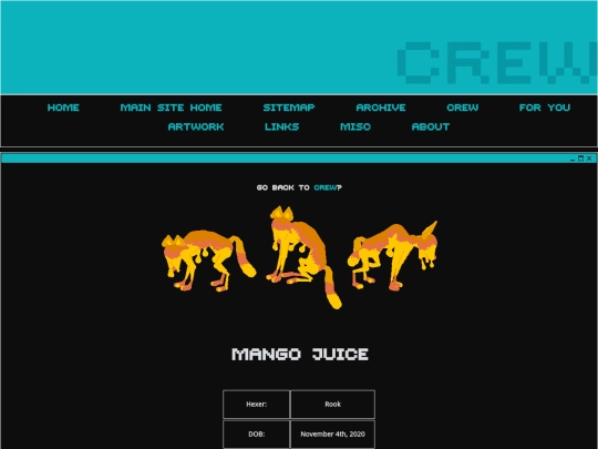 petzcape/crew/mangojuice screenshot
