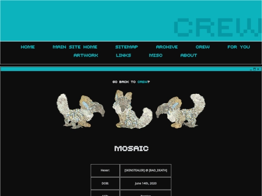 petzcape/crew/mosaic screenshot