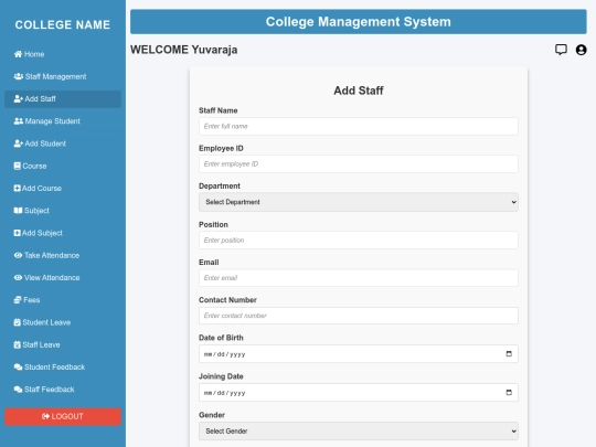 portfolio/cms/addstaff screenshot