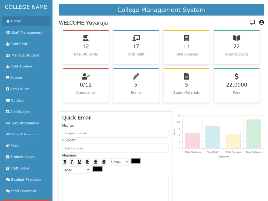 portfolio/cms/admin screenshot