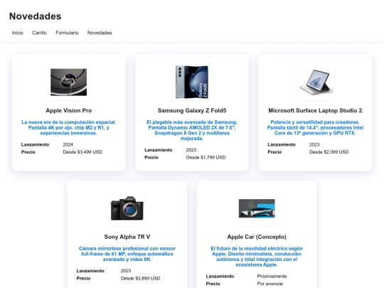 Ventas/novedades screenshot
