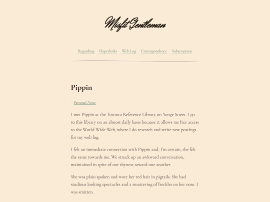 blog/personal/pippin screenshot