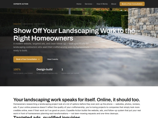 expedite-action/landscaping-leads screenshot