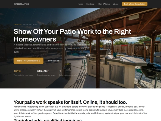 expedite-action/patio-builder-leads screenshot