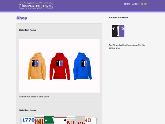templates-town/shop screenshot
