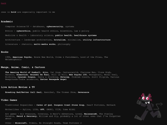 interests screenshot