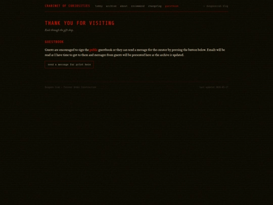 crabinet/guestbook screenshot