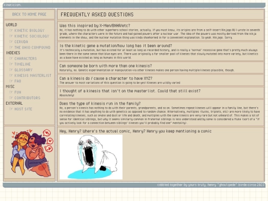 KINETICISM/faq screenshot