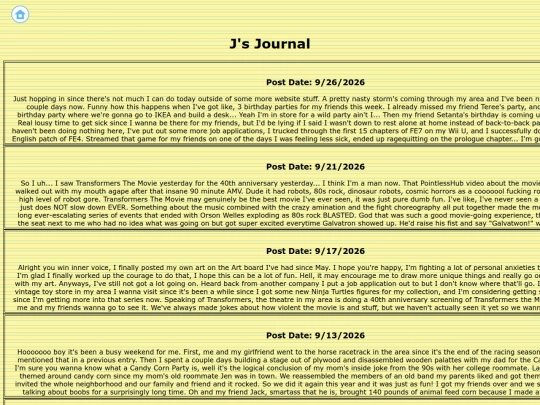 Blog screenshot