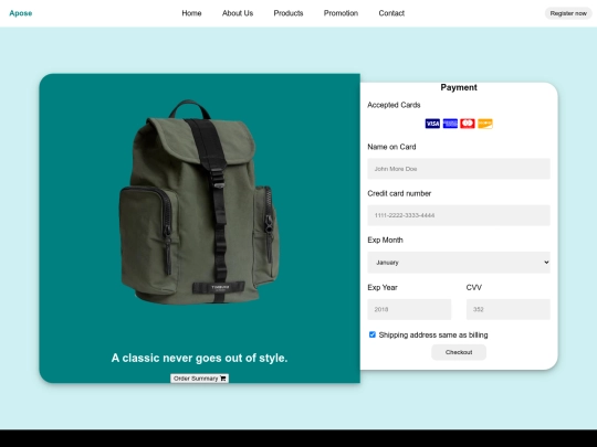 checkout screenshot