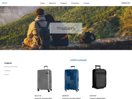 products screenshot