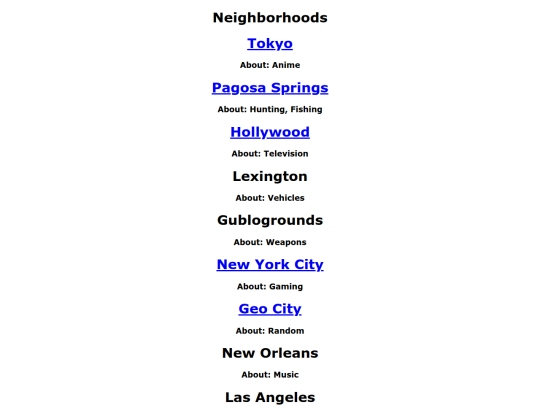 neighborhoods screenshot
