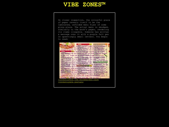 vibe zone hub/flyer screenshot