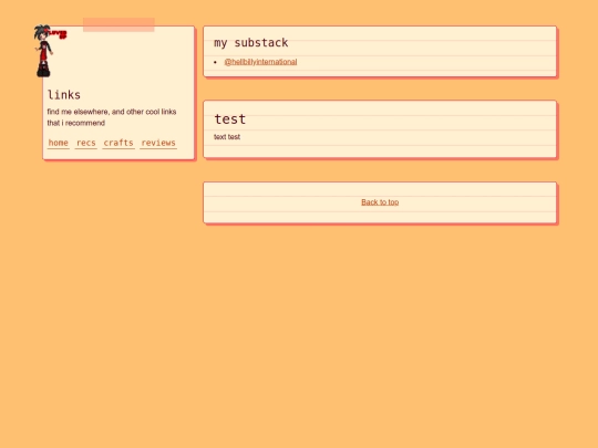 links screenshot