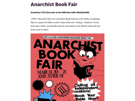 CITRAnarchistBookFair screenshot
