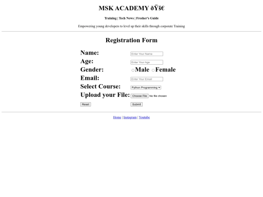 Webpage/register screenshot